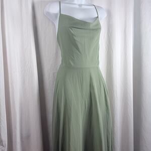 Lulus Sage Green Maxi Dress Size M Spaghetti Strap Flowy Formal